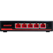 محوّل ASUSTOR ASW205T غير مُدار بـ5 منافذ 2.5 جيجابت إيثرنت، بهيكل معدني بلا مروحة، 10 W، قابل للتركيب على الحائط أو سطح المكتب، متوافق مع Cat5e