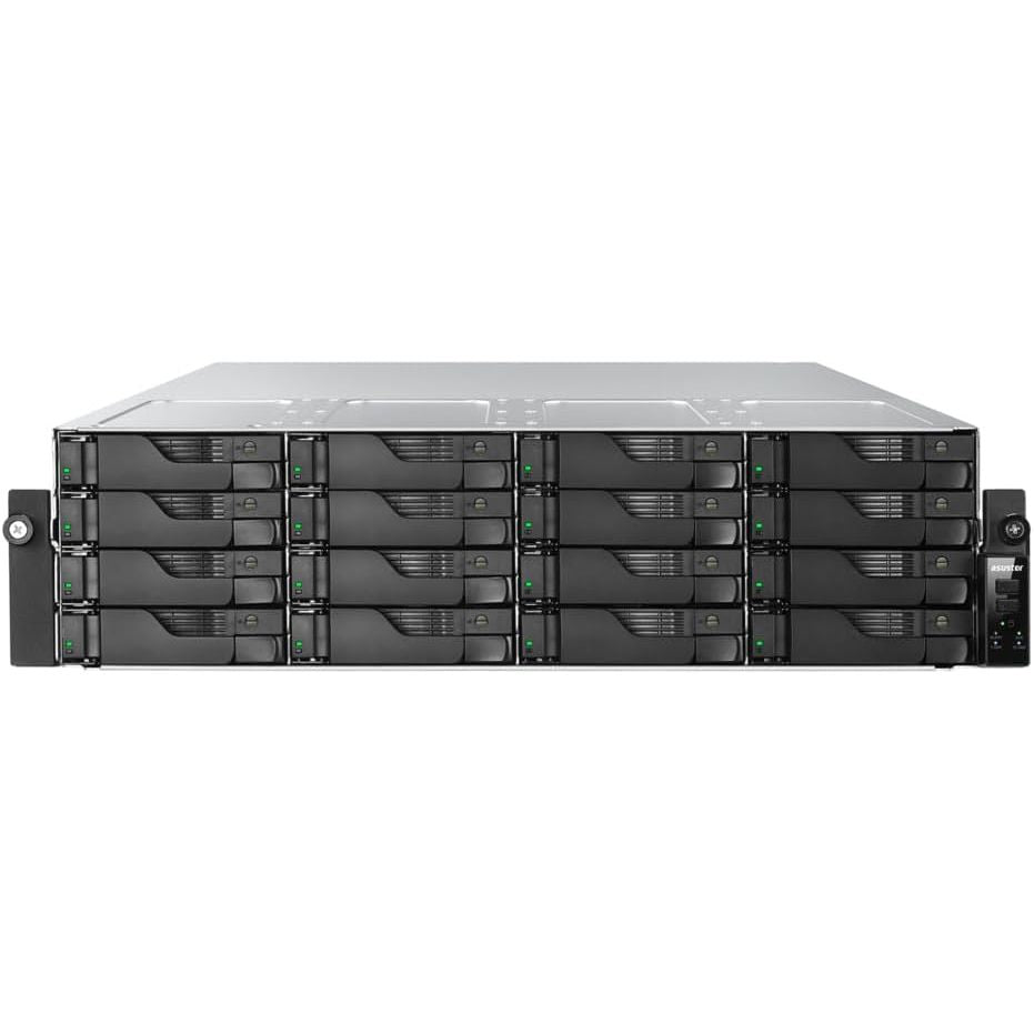 ASUSTOR Lockerstor 16 Pro AS7216RDX Rackmount NAS – 16-Bay Storage, AMD Ryzen 7 Pro, 16GB ECC DDR5, 10GbE