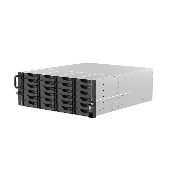 ASUSTOR AS7224RDX وحدة تخزين شبكية 4U، معالج AMD Ryzen 7 Pro 7745، ذاكرة 16 جيجابايت ECC DDR5، منفذا 10GbE مزدوجان، منفذا GbE مزدوجان، PCIe الجيل الخامس