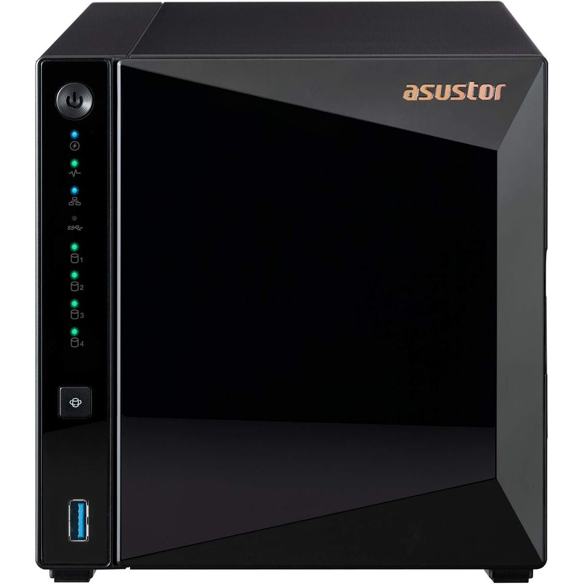 ASUSTOR AS3304T 4-Bay NAS Tower, Quad-Core 1.4GHz CPU, 2GB RAM, 2.5GbE Port, Tool-Free Design, Supports 60TB Storage, Home & Small Office