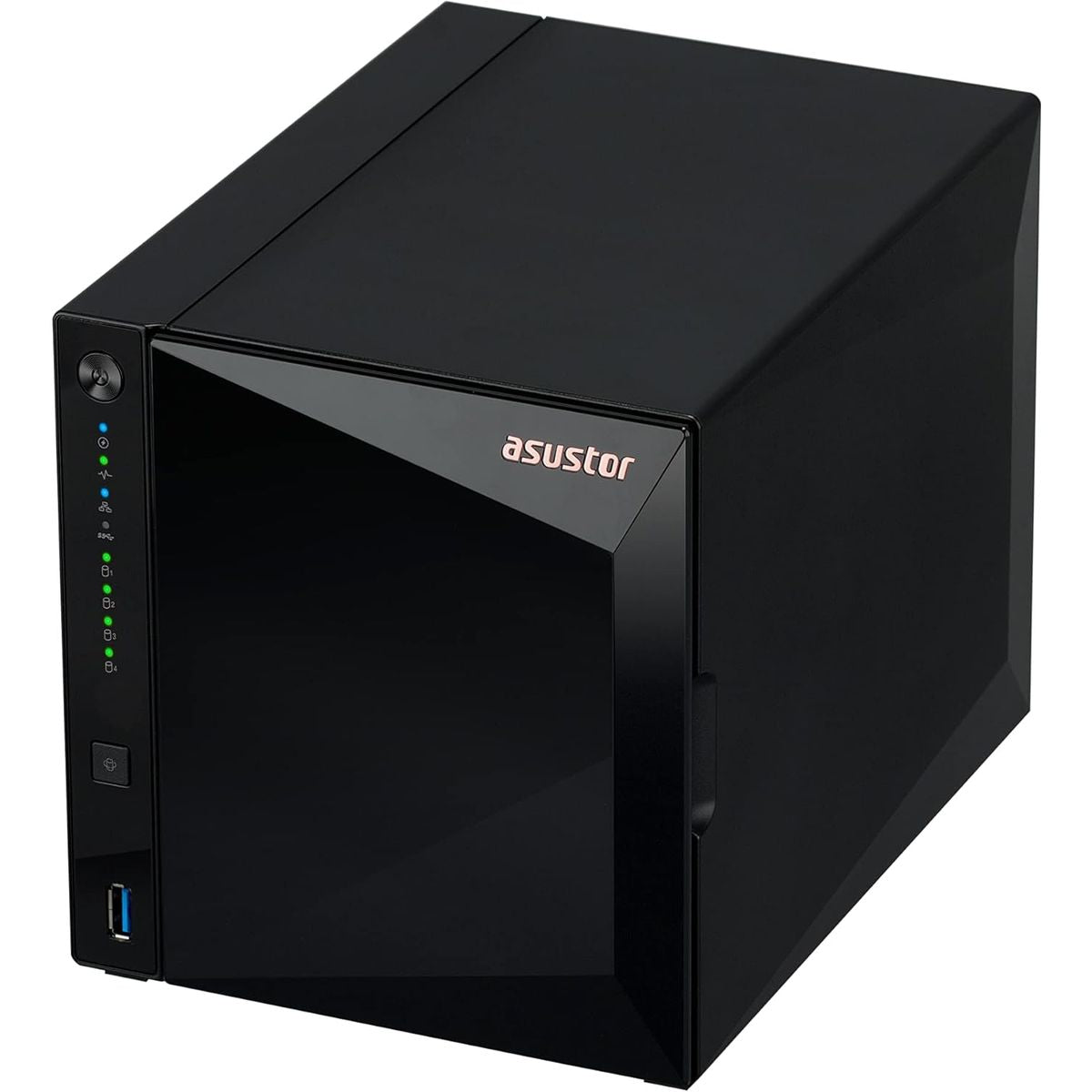 ASUSTOR AS3304T 4-Bay NAS Tower, Quad-Core 1.4GHz CPU, 2GB RAM, 2.5GbE Port, Tool-Free Design, Supports 60TB Storage, Home & Small Office
