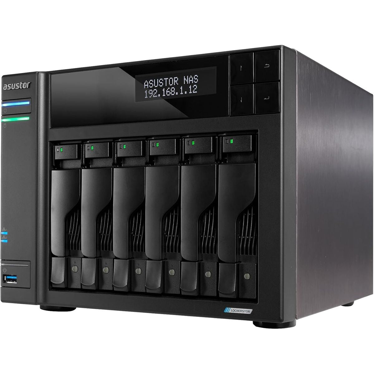 ASUSTOR AS6706T v2 جهاز تخزين شبكي بسعة 6 فتحات، مع معالج إنتل سيليرون N5105 رباعي النواة، 8 جيجابايت DDR4، منفذا 5GbE مزدوجان، وأربعة فتحات M.2 NVMe