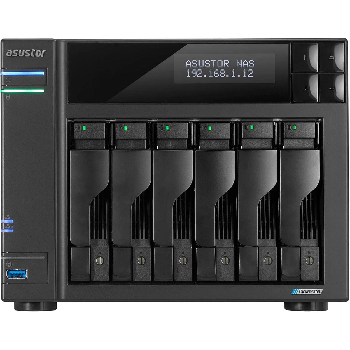 ASUSTOR AS6706T v2 جهاز تخزين شبكي بسعة 6 فتحات، مع معالج إنتل سيليرون N5105 رباعي النواة، 8 جيجابايت DDR4، منفذا 5GbE مزدوجان، وأربعة فتحات M.2 NVMe