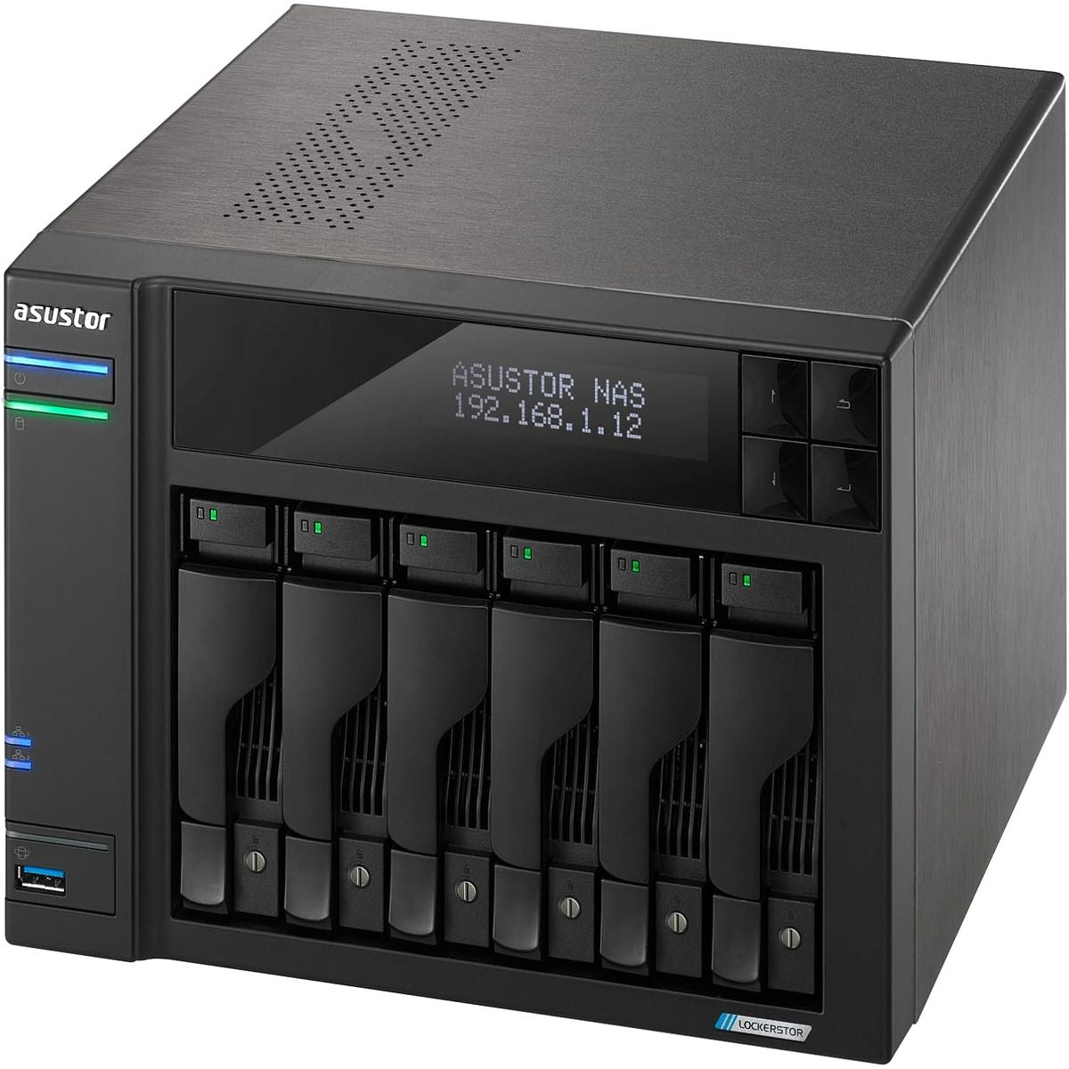 ASUSTOR AS6706T v2 جهاز تخزين شبكي بسعة 6 فتحات، مع معالج إنتل سيليرون N5105 رباعي النواة، 8 جيجابايت DDR4، منفذا 5GbE مزدوجان، وأربعة فتحات M.2 NVMe