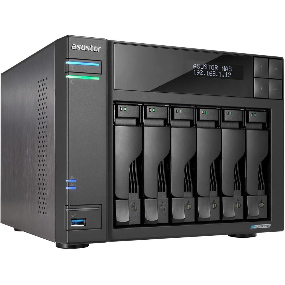 ASUSTOR LOCKERSTOR 6 Gen2 (AS6706T) – 6-Bay NAS with Intel Celeron N5105, 4GB DDR4, Dual 2.5GbE, Dual M.2 NVMe Slots, HDMI 2.0b