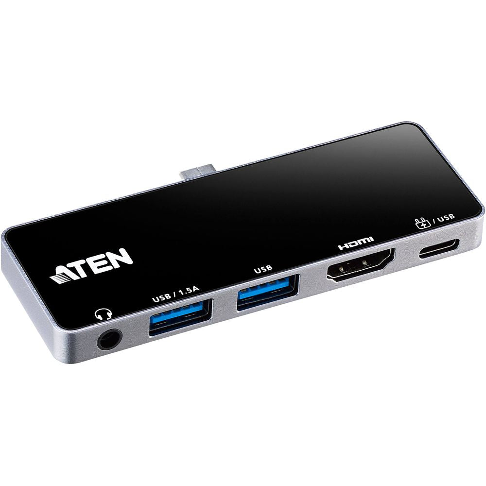 ATEN UH3238 USB-C 5-in-1 Travel Dock with 4K HDMI, Power Pass-Through, Audio, USB 3.2, Compatible with Windows, macOS, iPad, Android