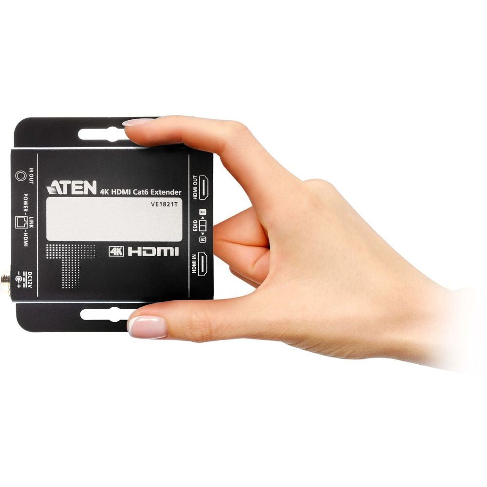 ATEN 4K HDMI Extender Over Cat 5e/6, Up to 40m, Zero Latency, EDID Control, IR Pass-Through, Local Loop-Out, PoC, HDCP 1.4, Plug-and-Play
