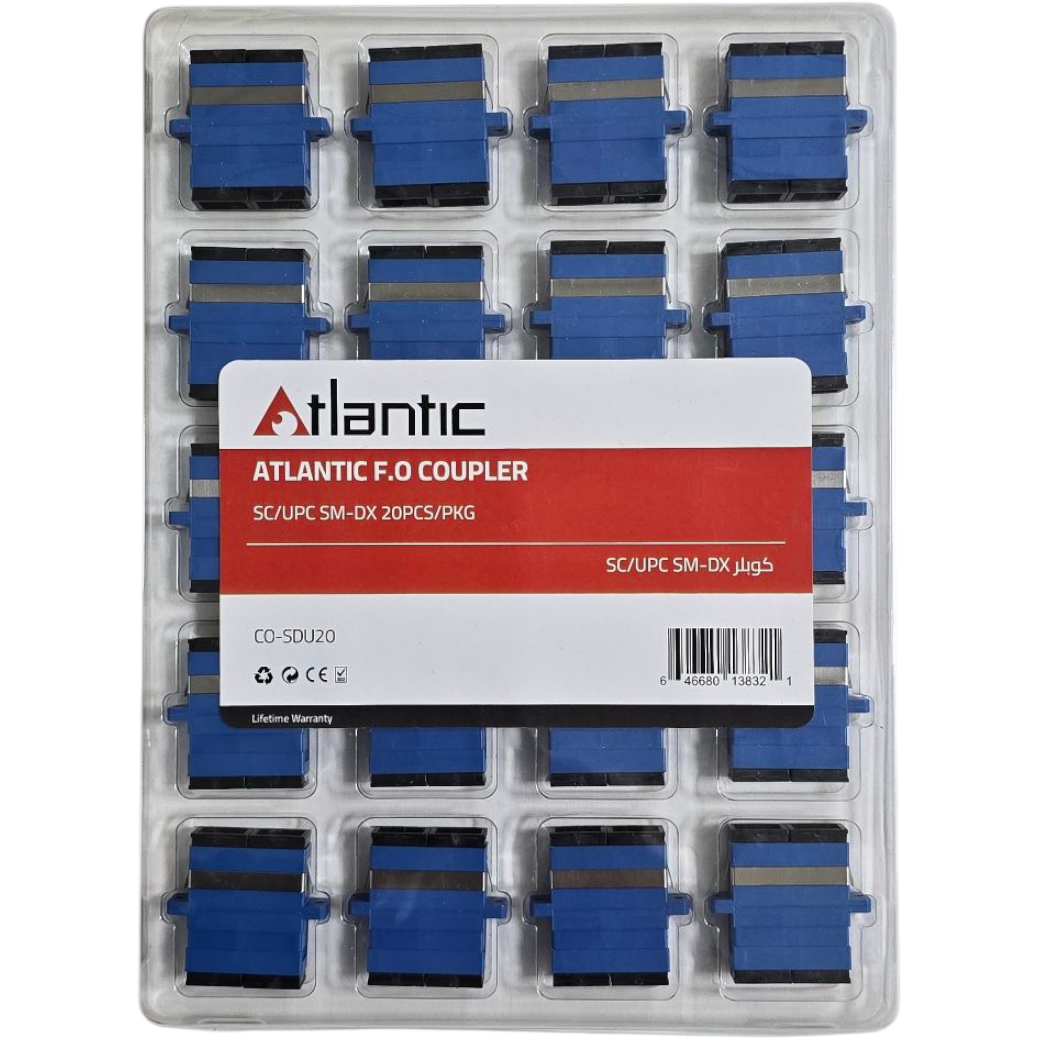 Atlantic F.O SC/UPC Single-Mode Duplex Fiber Optic Couplers, 20-Pack (CO-SDU20)