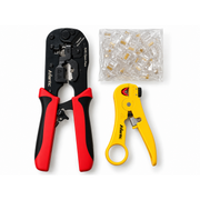 Atlantic AT-K21105 RJ45 Open-Pass Installation Kit, AT-580ER Ratchet Crimper & AT-350 Cable Stripper for CAT6 UTP/STP