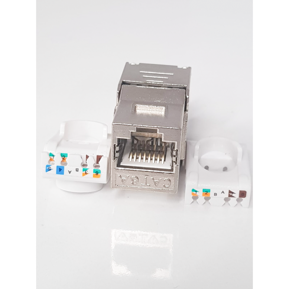 Atlantic C6-TOLS-8118S-180° CAT6 Shielded Keystone Jack – 180° Toolless STP RJ45 Connector