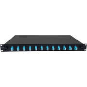 Atlantic 12-Port LC/UPC Multimode Fiber Patch Panel, 1U Rackmount, Duplex Adapter – For LANs, Enterprise Networks, Data Centers