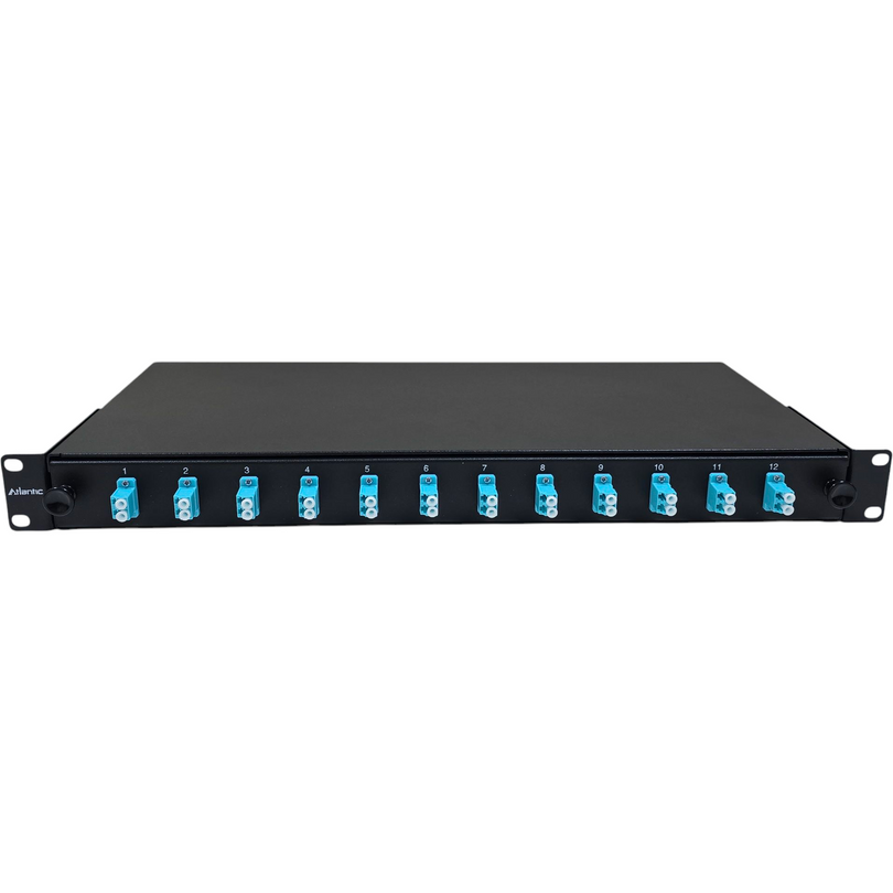 Atlantic 12-Port LC/UPC Multimode Fiber Patch Panel, 1U Rackmount, Dup ...