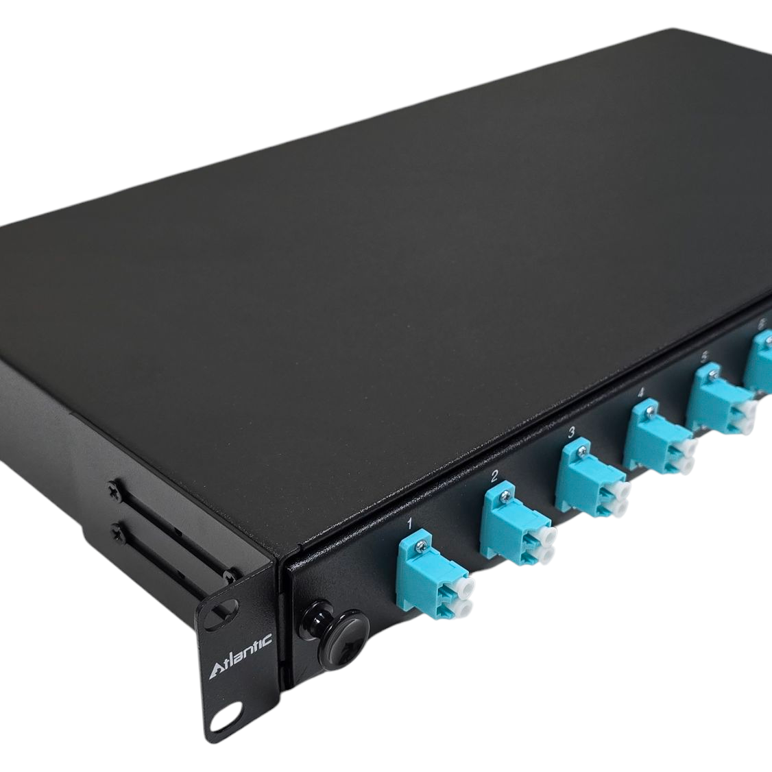 Atlantic 12-Port LC/UPC Multimode Fiber Patch Panel, 1U Rackmount, Duplex Adapter – For LANs, Enterprise Networks, Data Centers