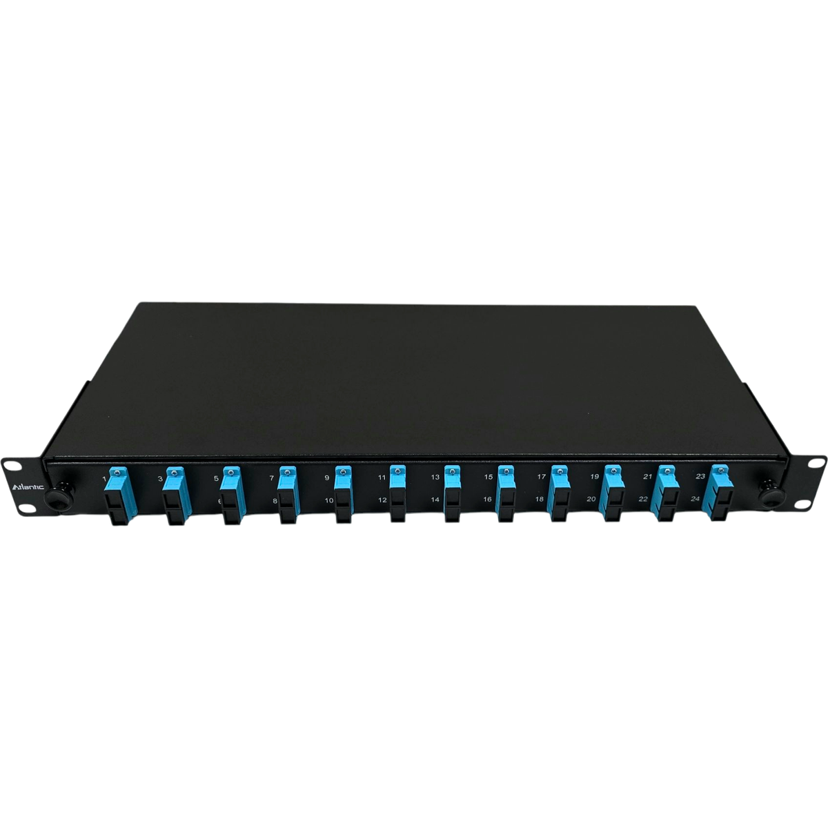 Atlantic ODF 12-Port Rack Mount Fiber Panel, SC/UPC OM3 Multimode, Duplex Adapters, 1U Optical Distribution Frame