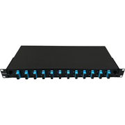 Atlantic ODF 12-Port Rack Mount Fiber Panel, SC/UPC OM3 Multimode, Duplex Adapters, 1U Optical Distribution Frame