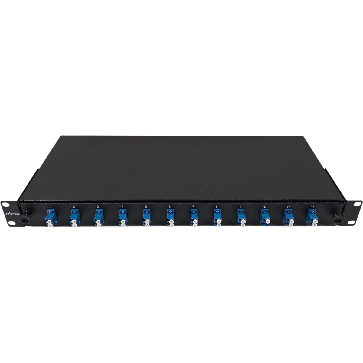 Atlantic 12-Port LC/UPC Fiber Patch Panel, 1U Rackmount, Single Mode, Duplex Adapter – For Data Centers, Network Cabinets & Telecom