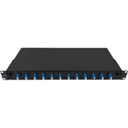 Atlantic 12-Port LC/UPC Fiber Patch Panel, 1U Rackmount, Single Mode, Duplex Adapter – For Data Centers, Network Cabinets & Telecom