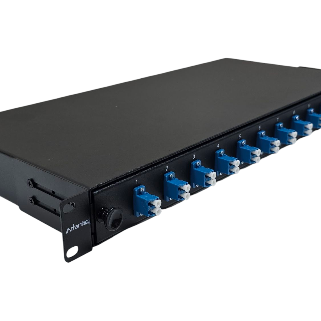 Atlantic 12-Port LC/UPC Fiber Patch Panel, 1U Rackmount, Single Mode, Duplex Adapter – For Data Centers, Network Cabinets & Telecom