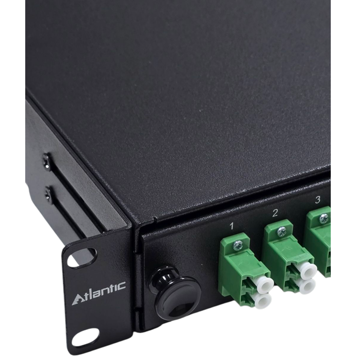 Atlantic 24-Port LC/APC SM Duplex Fiber Patch Panel – 2U Rack Mount, Singlemode, Low Reflection, For FTTH & Telecom Backbone