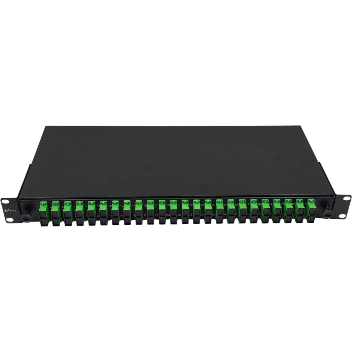 Atlantic 24-Port SC/APC SM Fiber Patch Panel – 2U Rack Mount, Duplex Adapter, Low Back Reflection for FTTH & Backbone Networks