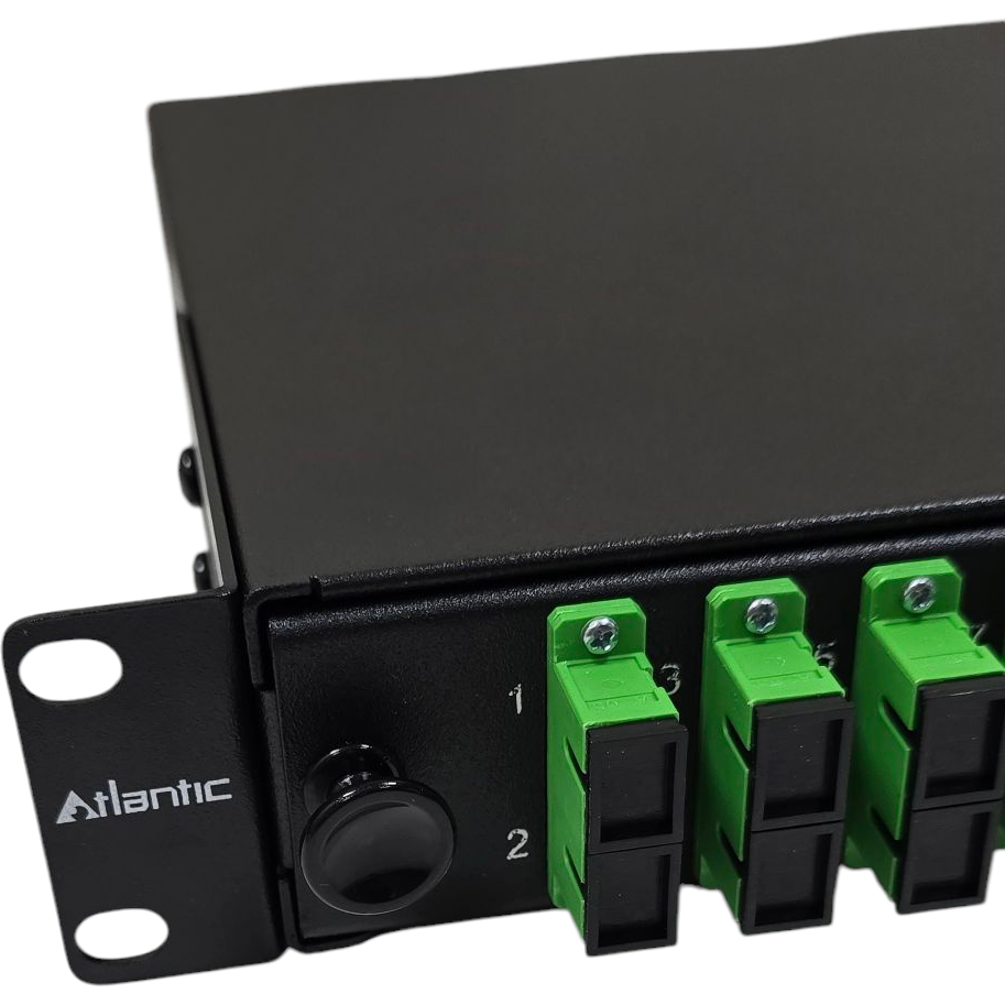 Atlantic 24-Port SC/APC SM Fiber Patch Panel – 2U Rack Mount, Duplex Adapter, Low Back Reflection for FTTH & Backbone Networks