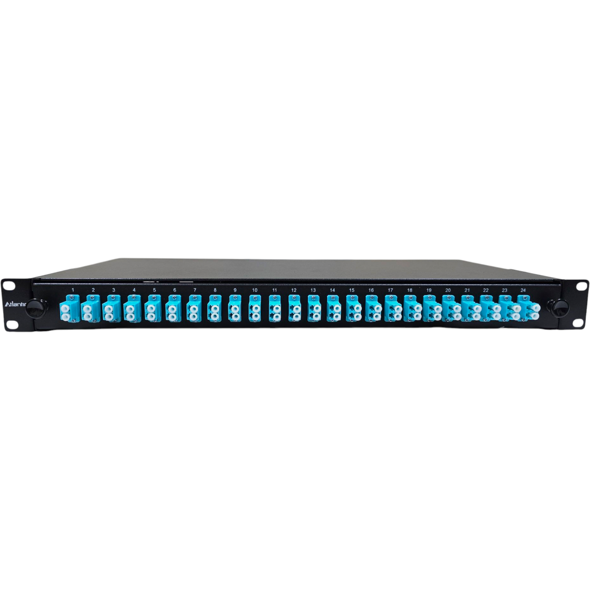 Atlantic 24-Port LC/UPC MM Fiber Patch Panel – 2U Rack Mount, Duplex Adapter, for LAN, Enterprise Cabling, and Data Centers