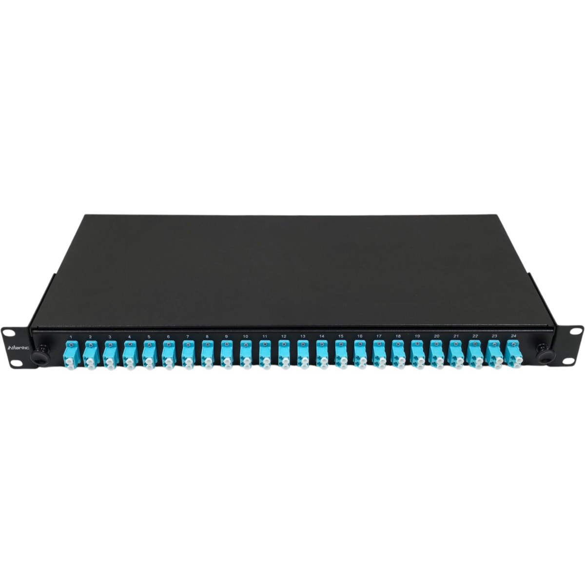 Atlantic 24-Port LC/UPC MM Fiber Patch Panel – 2U Rack Mount, Duplex Adapter, for LAN, Enterprise Cabling, and Data Centers