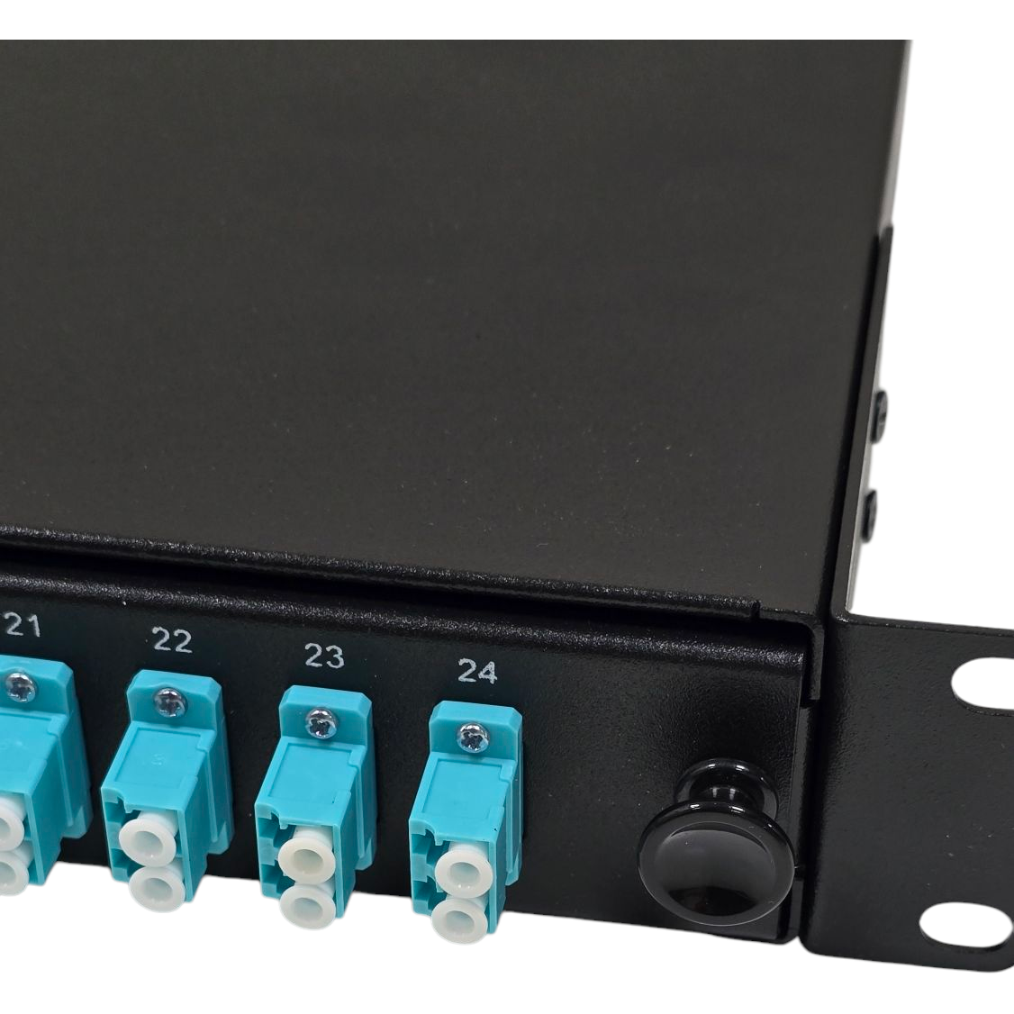 Atlantic 24-Port LC/UPC MM Fiber Patch Panel – 2U Rack Mount, Duplex Adapter, for LAN, Enterprise Cabling, and Data Centers