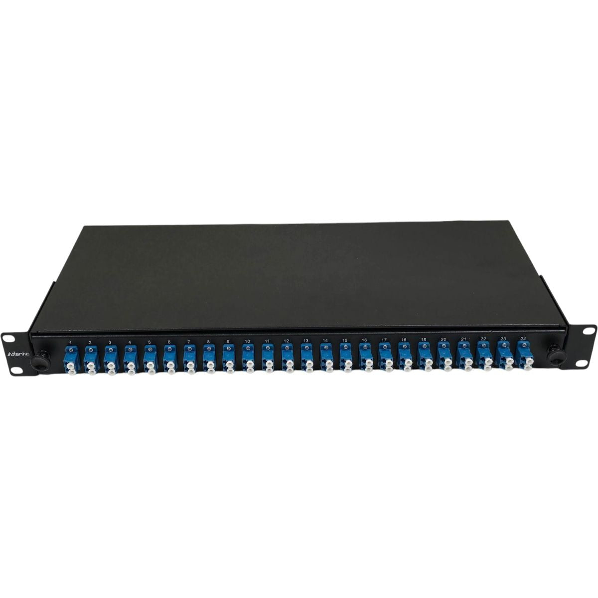 Atlantic ODF 24-Port Rack Mount Fiber Panel, LC/UPC OS2 Single-Mode, Duplex Adapters, 1U Optical Distribution Frame