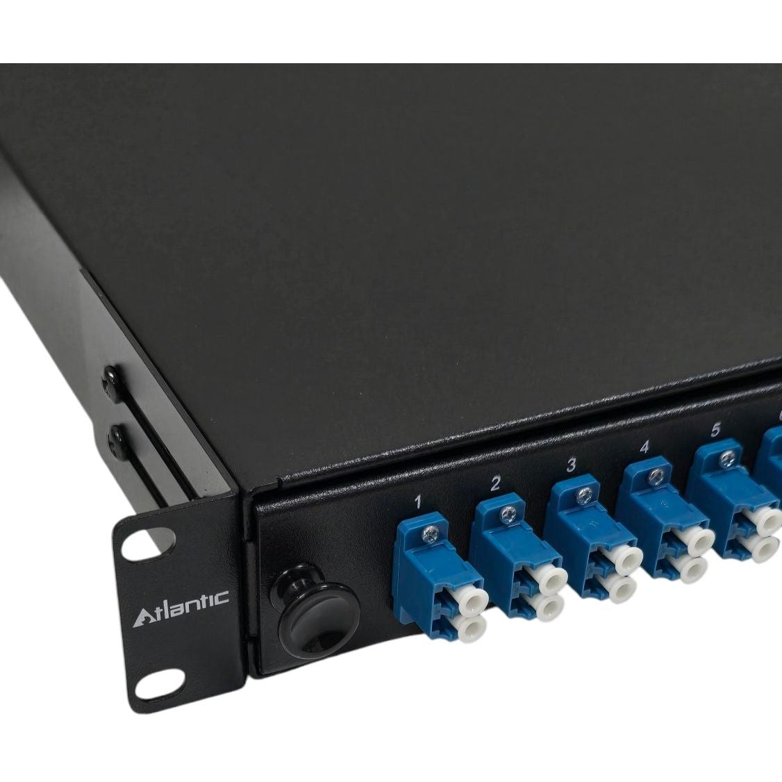 Atlantic ODF 24-Port Rack Mount Fiber Panel, LC/UPC OS2 Single-Mode, Duplex Adapters, 1U Optical Distribution Frame