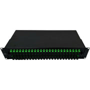 Atlantic ODF 48-Port Rack Mount Fiber Panel, SC/APC OS2 Single-Mode, Duplex Adapters, 2U Optical Distribution Frame