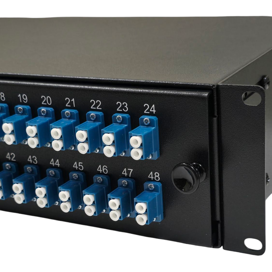 Atlantic 48-Port LC/UPC SM Fiber Patch Panel – 4U Rack Mount, Duplex Adapter, for Server Rooms & Network Cabinets