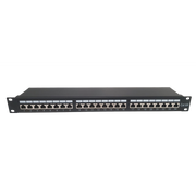 Atlantic CAT6A Patch Panel 24-Port STP, Shielded RJ45, 19-Inch Rack Mount, High-Performance Network Panel