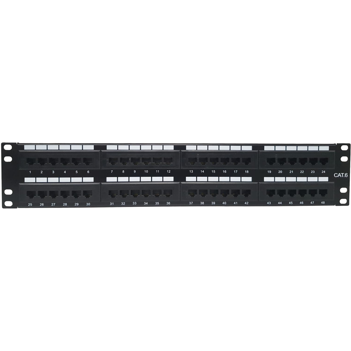 Atlantic CAT6 Patch Panel 48-Port UTP, Unshielded RJ45, 19-Inch Rack Mount 2U, Network Patch Panel