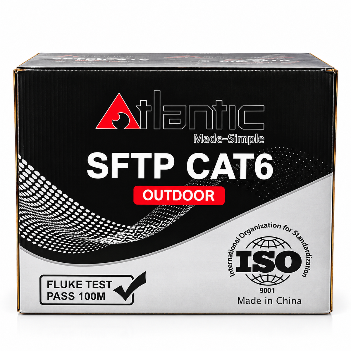 Atlantic ATL-C6-C012 CAT6 S/FTP Outdoor Ethernet Cable 305M, 23AWG Solid Copper, Double Shielded, LDPE Jacket