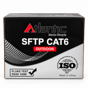 Atlantic ATL-C6-C012 CAT6 S/FTP Outdoor Ethernet Cable 305M, 23AWG Solid Copper, Double Shielded, LDPE Jacket