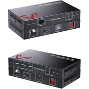 AV ACCESS Advanced 4K Fiber KVM Extender over IP – Zero-Latency 550m/1800ft Transmission, 3× USB 2.0 Ports for Remote PC Control in Server Room