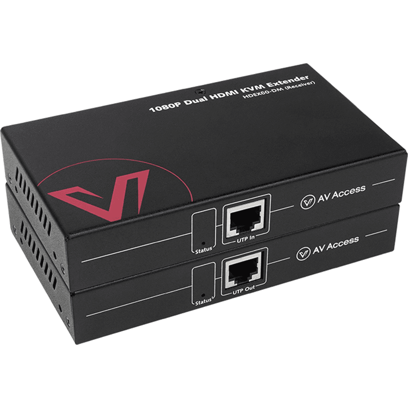AV Access HDEX60-DM Dual Monitor HDMI KVM Extender over Cat 5e/6, 1080p, USB 2.0, 60m
