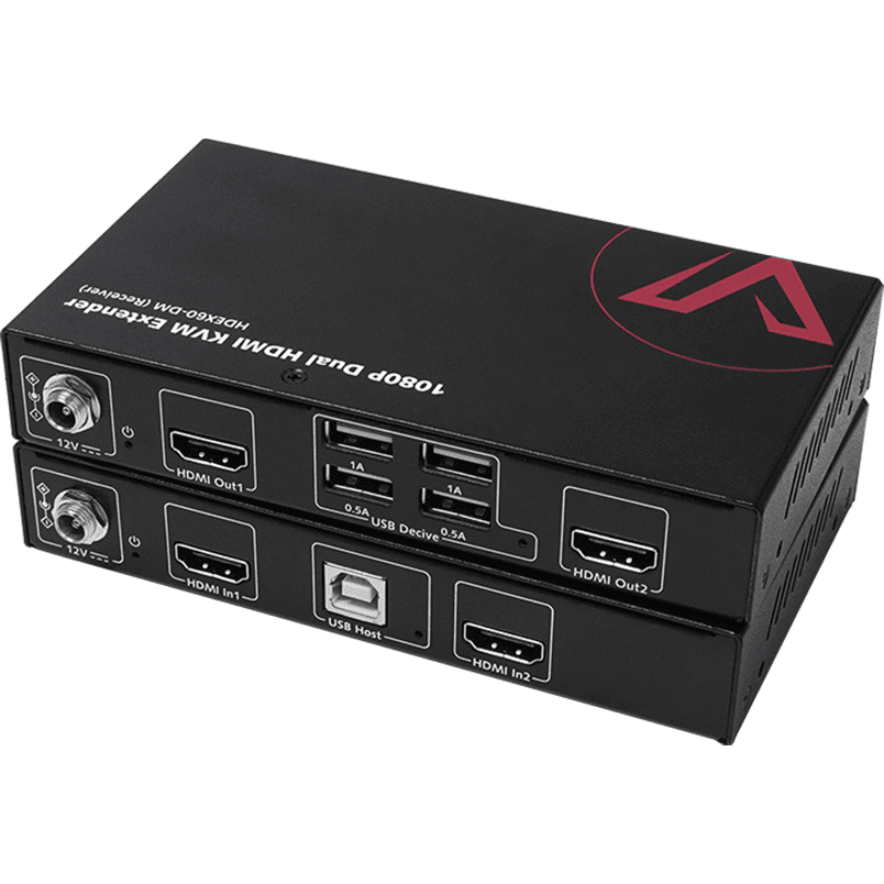 AV Access HDEX60-DM Dual Monitor HDMI KVM Extender over Cat 5e/6, 1080p, USB 2.0, 60m