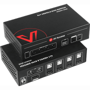 AV Access 4KSW41-KVM 4x1 HDMI KVM Switch, 4K@60Hz, HDMI 2.0, USB 2.0, Mic and Headphone Ports