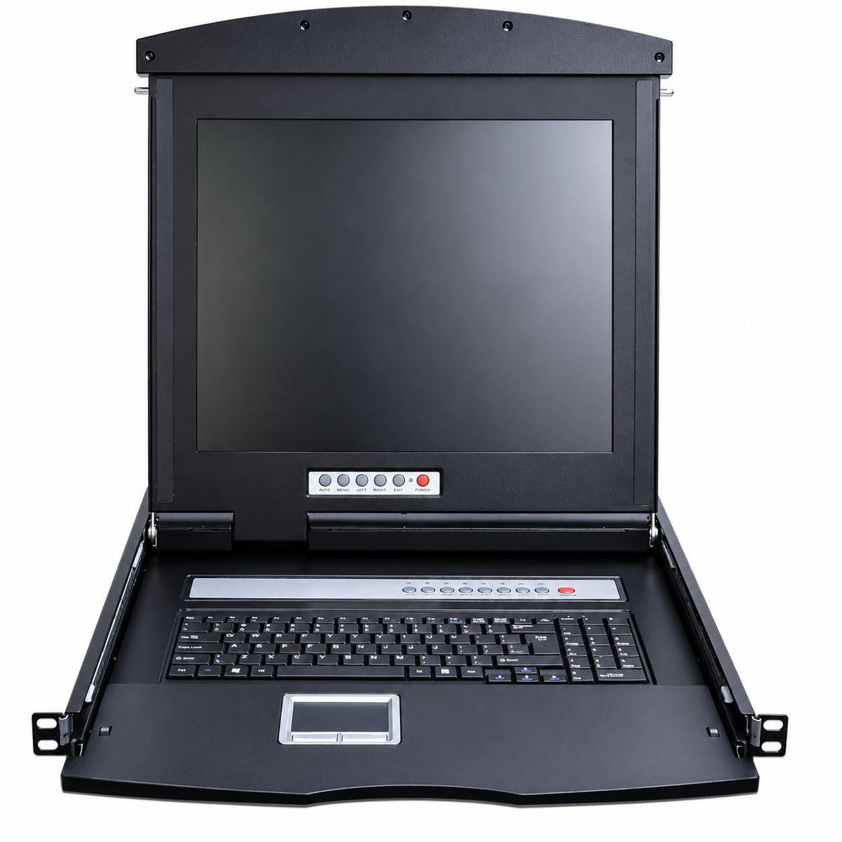 وحدة تحكم KVM بشاشة LCD مقاس 17 بوصة وقضيبين من Avetron AV-7116DR لكابلات CAT5، محوّل KVM للتركيب على الرف بـ16 منفذًا، VGA/USB، امتداد 60m، تصميم بطاقة IP