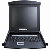وحدة تحكم KVM بشاشة LCD مقاس 17 بوصة وقضيبين من Avetron AV-7116DR لكابلات CAT5، محوّل KVM للتركيب على الرف بـ16 منفذًا، VGA/USB، امتداد 60m، تصميم بطاقة IP