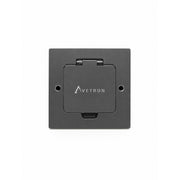 Avetron IP44 Floor Socket Outlet, Single Universal Socket, Nickel-Plated Zinc Alloy, Black Matte
