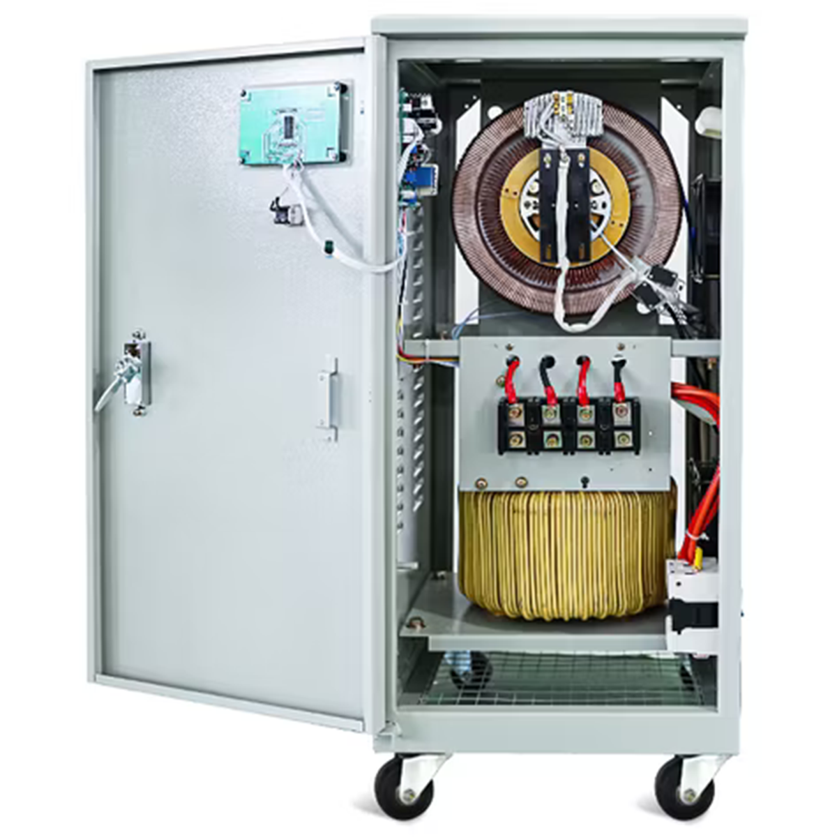 منظم جهد مؤازر iPower SVC 30KVA مع خزانة، منظم جهد تلقائي أحادي الطور بخرج قابل للتعديل 220 فولت