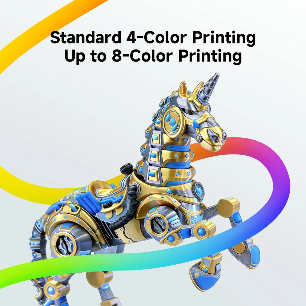 طابعة ثلاثية الأبعاد Anycubic Kobra 4 Combo، 260×260×260 مم، 600 مم/ث، نظام ACE 2 Pro بأربعة ألوان، فوهة بدرجة حرارة 300°C، تسوية تلقائية، كاميرا بالذكاء الاصطناعي