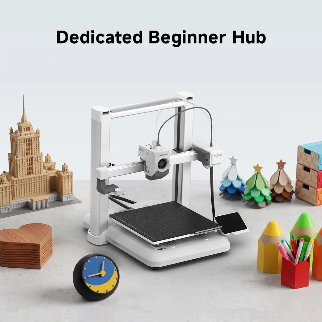 طابعة ثلاثية الأبعاد Anycubic Kobra 4 Combo، 260×260×260 مم، 600 مم/ث، نظام ACE 2 Pro بأربعة ألوان، فوهة بدرجة حرارة 300°C، تسوية تلقائية، كاميرا بالذكاء الاصطناعي