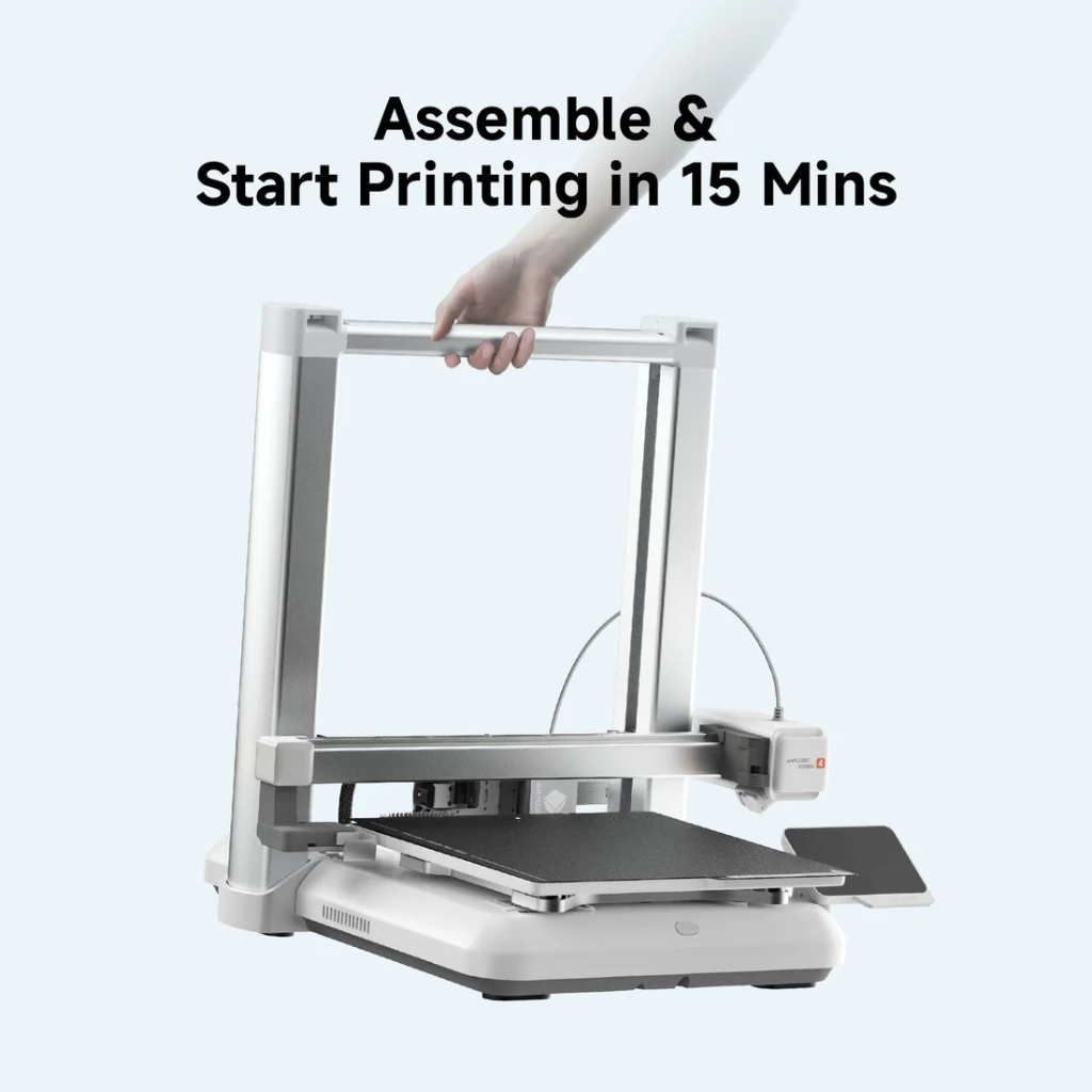 طابعة ثلاثية الأبعاد Anycubic Kobra 4 Combo، 260×260×260 مم، 600 مم/ث، نظام ACE 2 Pro بأربعة ألوان، فوهة بدرجة حرارة 300°C، تسوية تلقائية، كاميرا بالذكاء الاصطناعي