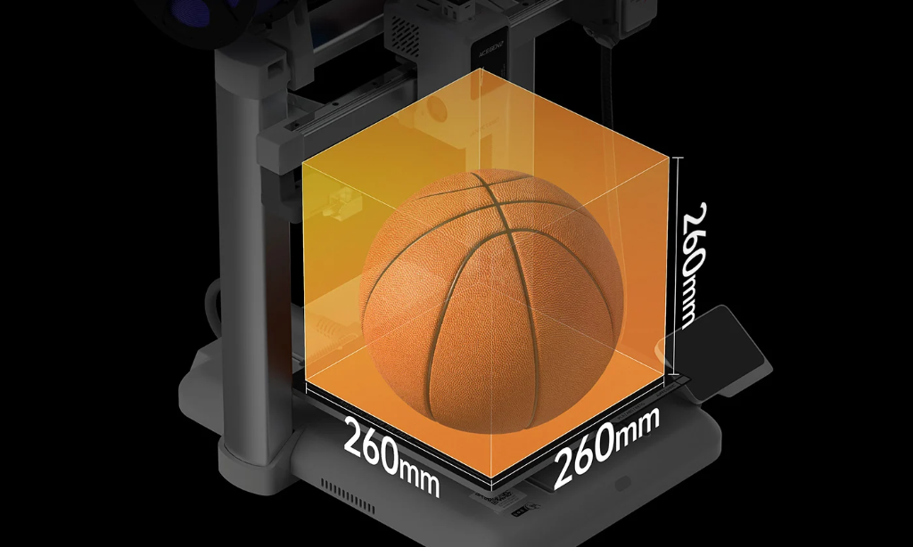 طابعة Anycubic Kobra X ثلاثية الأبعاد، حجم بناء 260×260×260mm، طباعة عالية السرعة تصل إلى 600mm/s، نظام ACE Gen 2 رباعي الألوان، فوهة من الفولاذ المقسّى بدرجة حرارة 300°C، تسوية تلقائية LeviQ 3.0، كاميرا ذكاء اصطناعي بدقة 720p، Wi-Fi