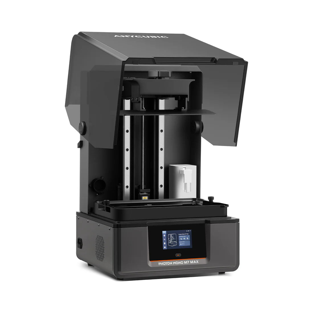 طابعة Anycubic Photon Mono M7 Max ثلاثية الأبعاد بالراتنج بدقة 7K، بحجم بناء كبير 298×164×300mm، وشاشة LCD أحادية اللون بدقة 7K، ودقة XY تبلغ 46μm، وتقنية LightTurbo 3.0، وطباعة MSLA كبيرة الحجم