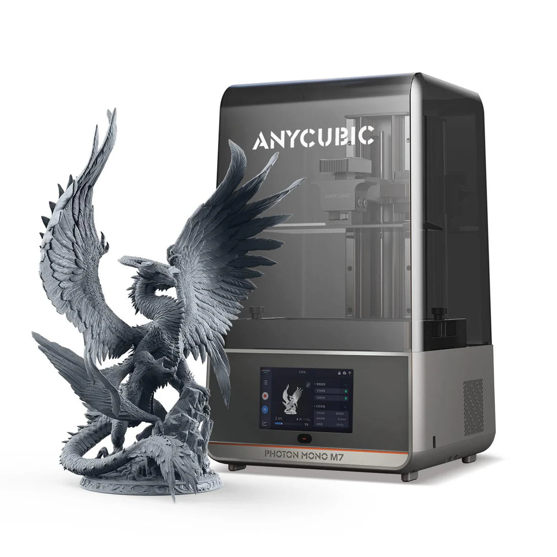 طابعة راتنج ثلاثية الأبعاد Anycubic Photon Mono M7 بدقة 14K، شاشة LCD أحادية اللون بدقة 14K وبمقاس 10.1 بوصة، حجم طباعة 223×126×230 مم، سرعة تصل إلى 150 مم/ساعة، تقنية LightTurbo 3.0، وتسوية تلقائية